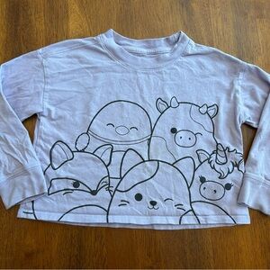 GAP Cropped Squishmallow-Style Animal Long Sleeve Tee | Girls XS (4–5) | Purple